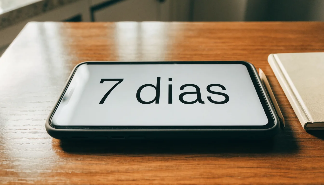Um cartão de cidadão pousado ao lado de um telemóvel com um temporizador no ecrã, numa mesa de cozinha